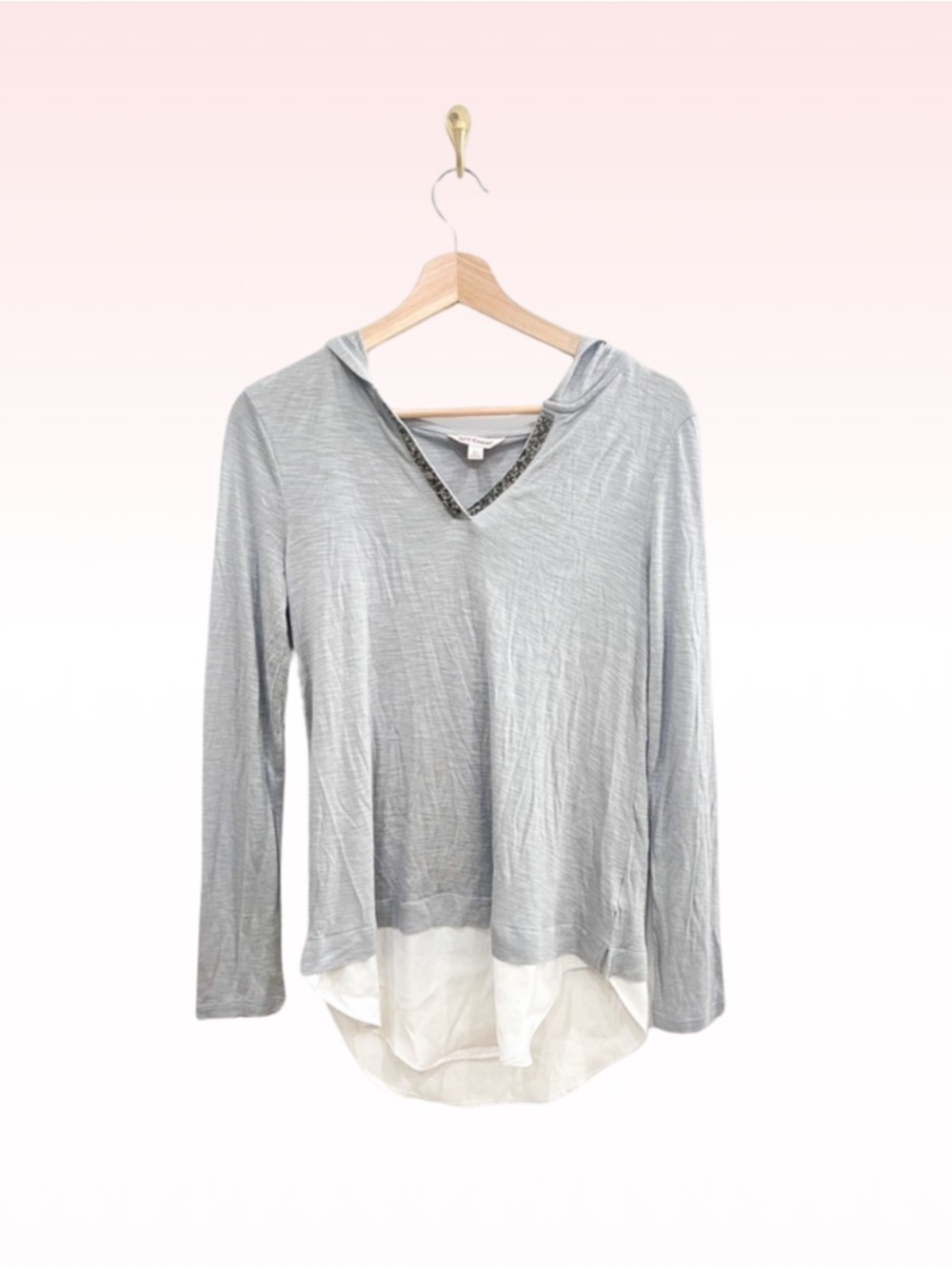 JUICY COUTURE Gray Hooded Long Sleeve Top (Sz XS)